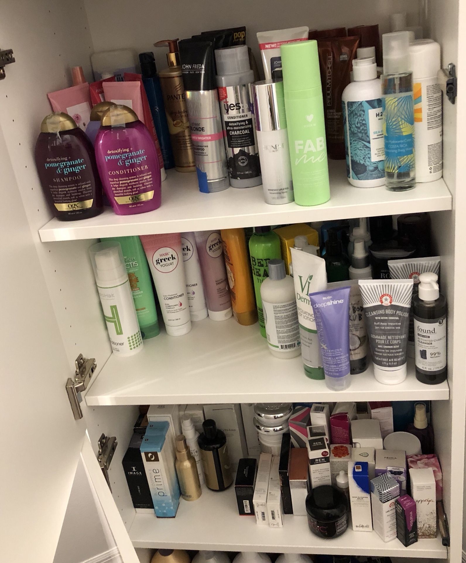 Beauty products shampoo conditioner makeup