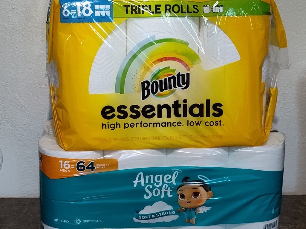 Papel Higiénico Angel Soft & Servilletas Bounty