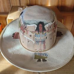 Old Vintage Painted Hat 