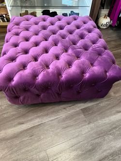 Large purple ottoman
