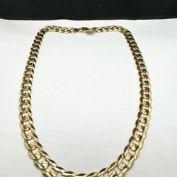 14k solid gold cubana chain