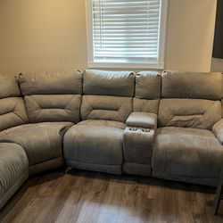 Leather Power Sectional 