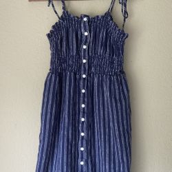 Blue Dress With White Stripes