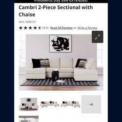 Ashley furniture- Sectional With Chaise