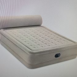 Intex Durabeam Headboard 18" Queen Air Mattress Built-in Pump