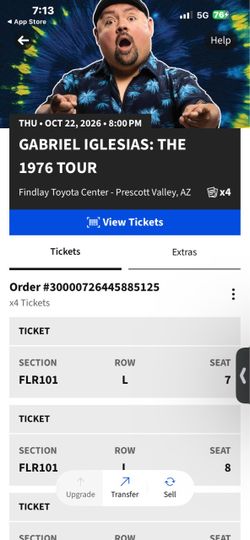 Gabriel Iglesias The 1976 Tour – 4 Tickets