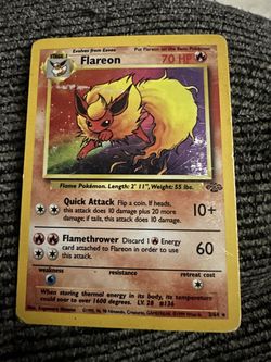 Heavy played Flareon Vintage Pokemon card