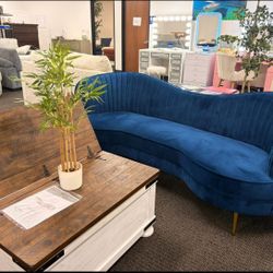Blue Sofa Sophia $10 Down payment,financing and Delivery Available