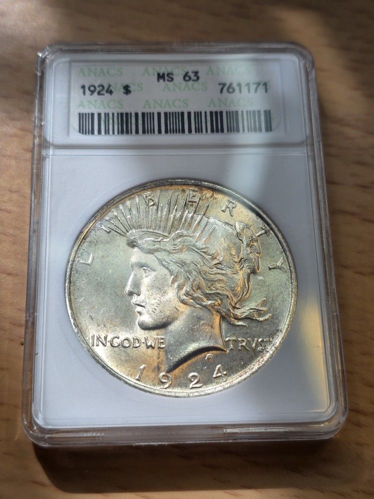 1924 Peace Dollar Anacs Soap Box Holder