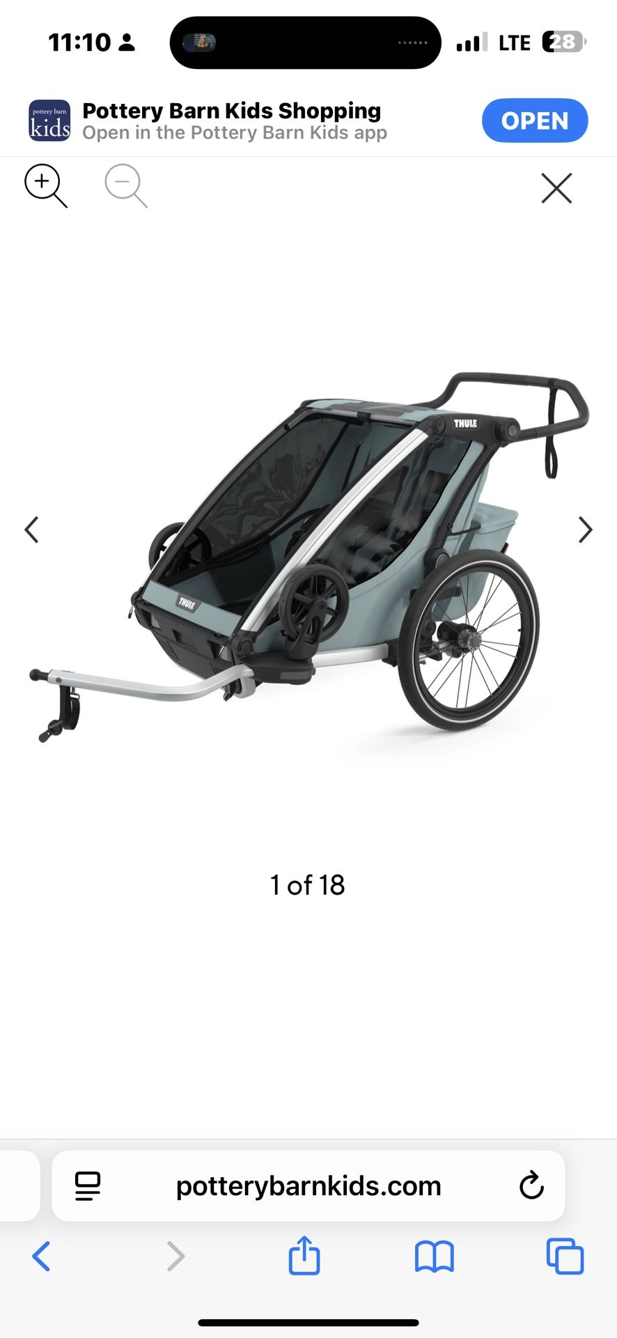 Thule Chariot Cross Stroller/Bike Trailer w/ Jogging Attachment