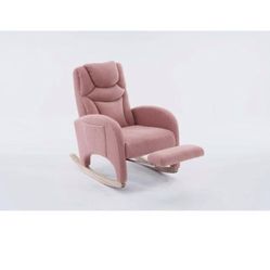 Pink Rocking Chair With Footrest