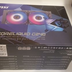 MSI MAG series CORELIQUID C240 AIO Liquid CPU cooler, 240mm Radiator, Dual 120