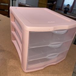 Pink Plastic Organizer Drawer 