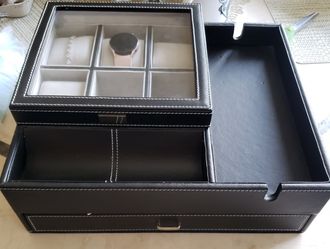 Commander Valet - Dresser Valet & Watch Box Combo