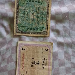 WW2 Allied Currency Italy and Germany 1940s