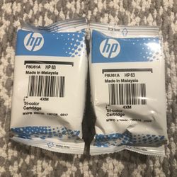 (2) NEW HP 63 Tricolor Ink Cartridges 