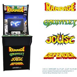 Arcade 1up 4 games Rampage, Defender, Joust, new unopened.