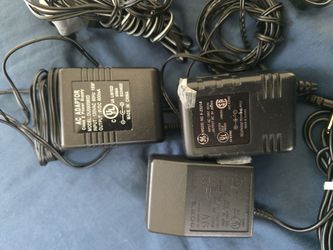 Lot of Mixed AC Power Adapters Input 120 output 9 volt