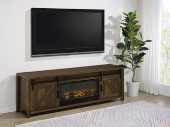 Enfield Dark Pine 71-inch TV Stand Fireplace Media Console
