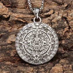 Aztec Mayan Calendar Necklace.  Belt Buckle And Coins Like This Available SHIPPING AVAILABLE 