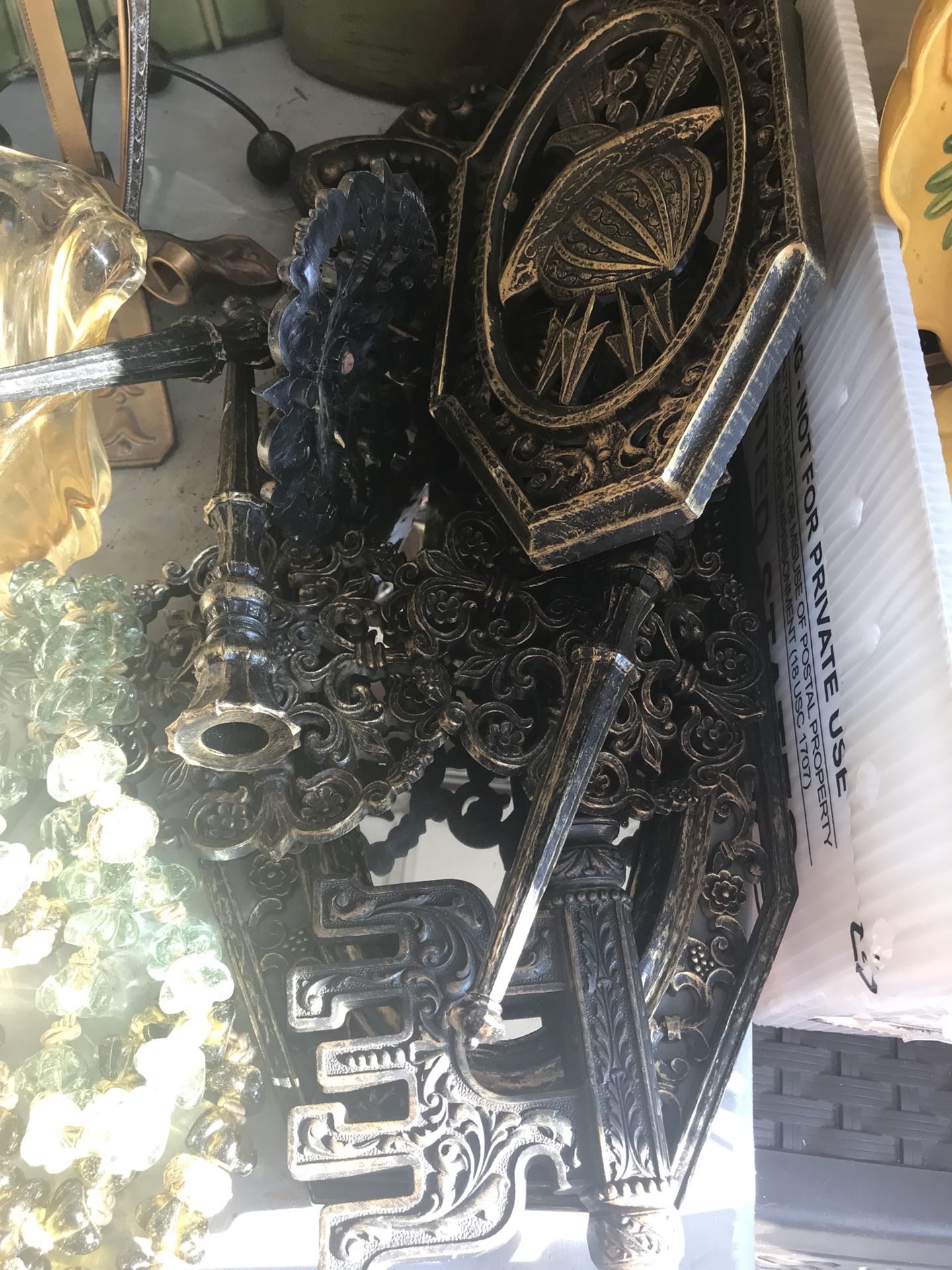 Set of 6 peas candle holder mirror and wall decoration