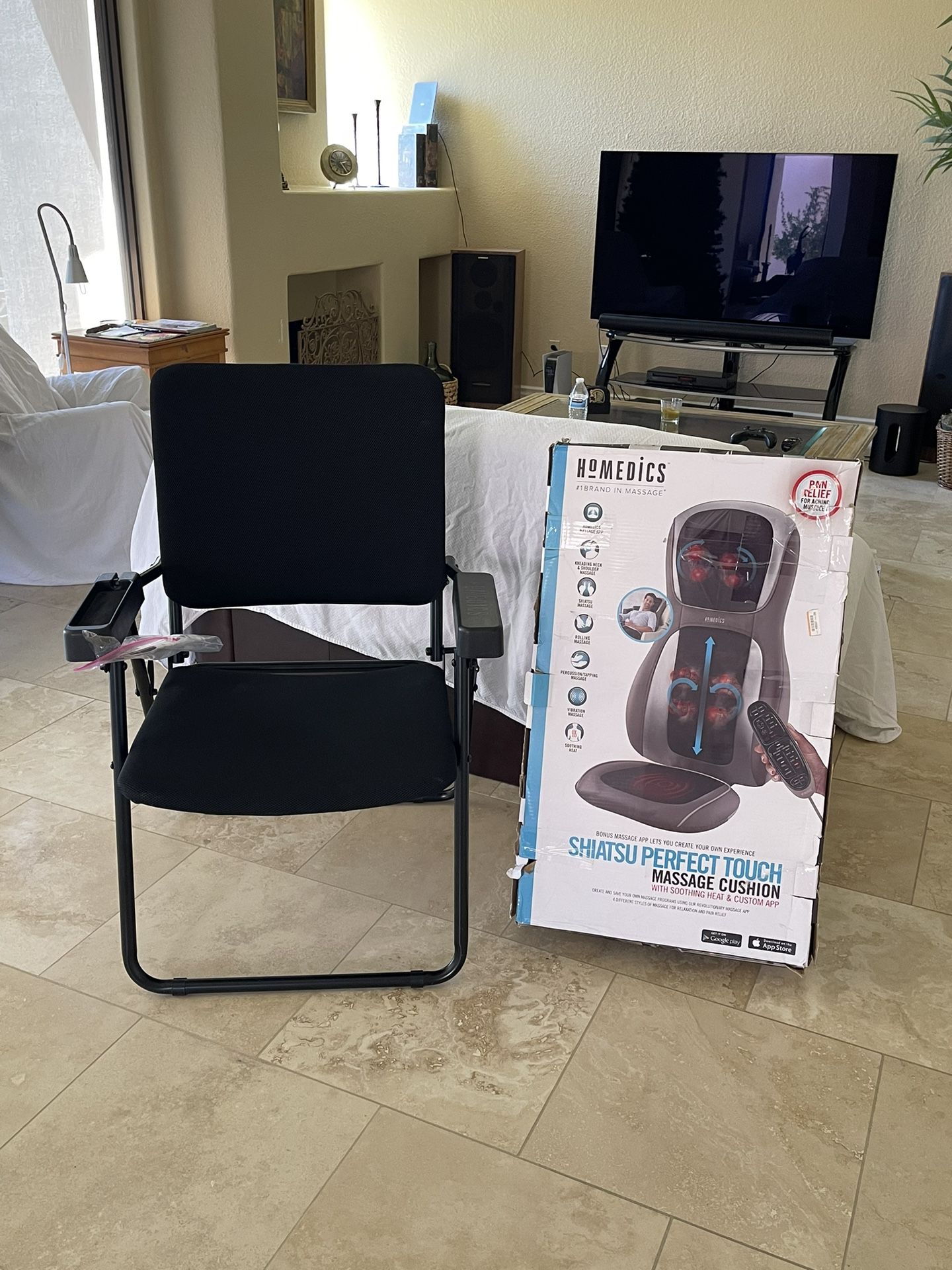 Homedic’s Shiatsu Perfect Touch Massage Cushion with Matching Chair