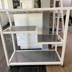 Rolling Glass Bar Cart