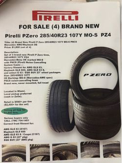 Pirelli tires for sale AMG
