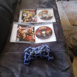 PS3 Controller And Two Games