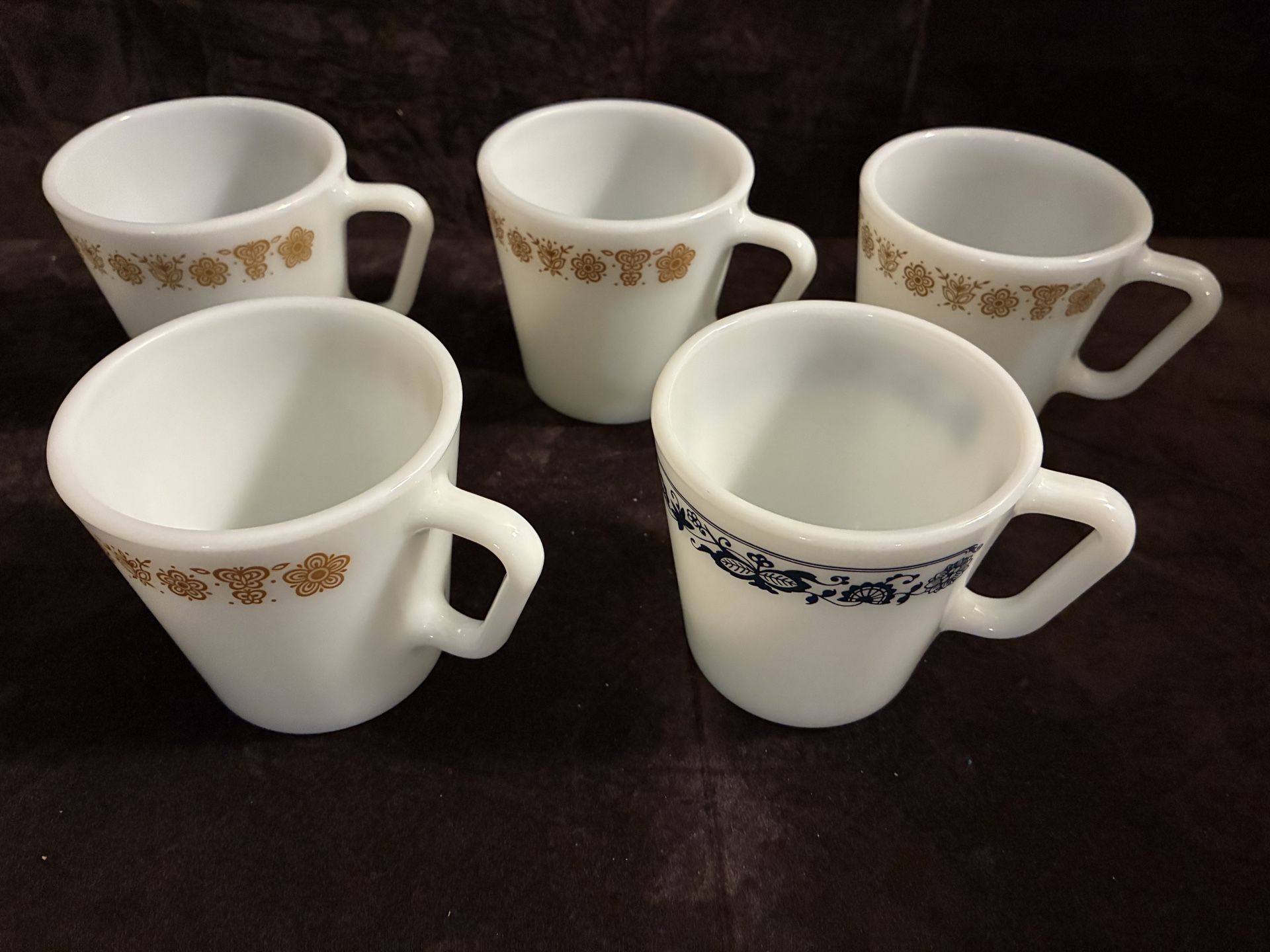 Vintage Pyrex coffee mugs set of 5