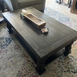 Solid Wood Coffee Table + 2 End Tables
