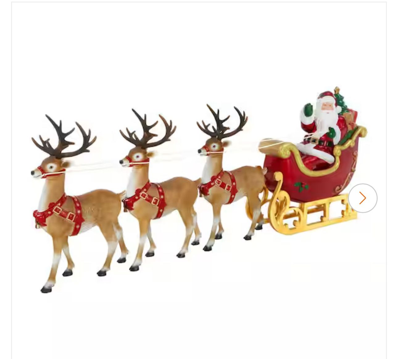 9 ft. Giant-Sized LED Santa's Sleigh with Reindeer Holiday Yard Decoration Y9