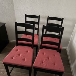 4 IKEA Chairs w/ removable seat cushions