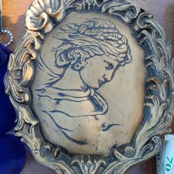 Pair of Vintage Rococo / Victorian - Style Chalkware Wall Plaques 