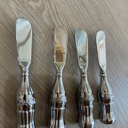4 Coca-Cola Butter Knife with Bottle Handle Chrome Diner Style