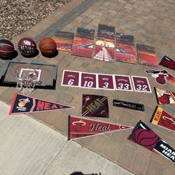 Miami Heat Fan Collection - Basketballs, Wall Art, Pennants , pictures basketball hoop 