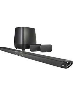 Polk Audio MagniFi Max SR Home Theater Surround Sound Bar | Works with 4K & HD TVs | HDMI, Optical Cables, Wireless Subwoofer & Two Speakers Included