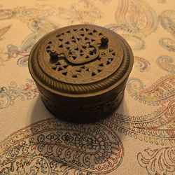 Vintage Brass Cricket Box