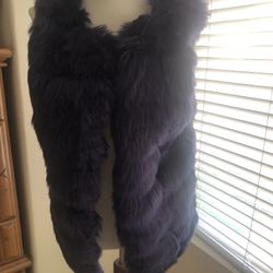  Blue Fur Vest $10 New With Tags Size Small 