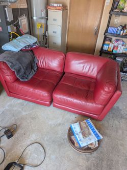 Free red couch. Two pieces