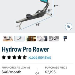 Hydrow Pro Rowing Machine – Like New – $1,200