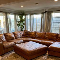 4 piece leather sectional