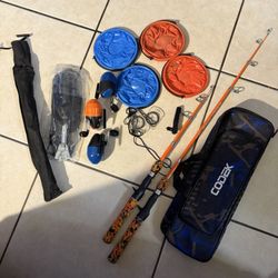 CODEK Kids Fishing Reele (2) Rods Starter Kit