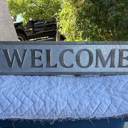 Large Galvanized Welcome Sign 