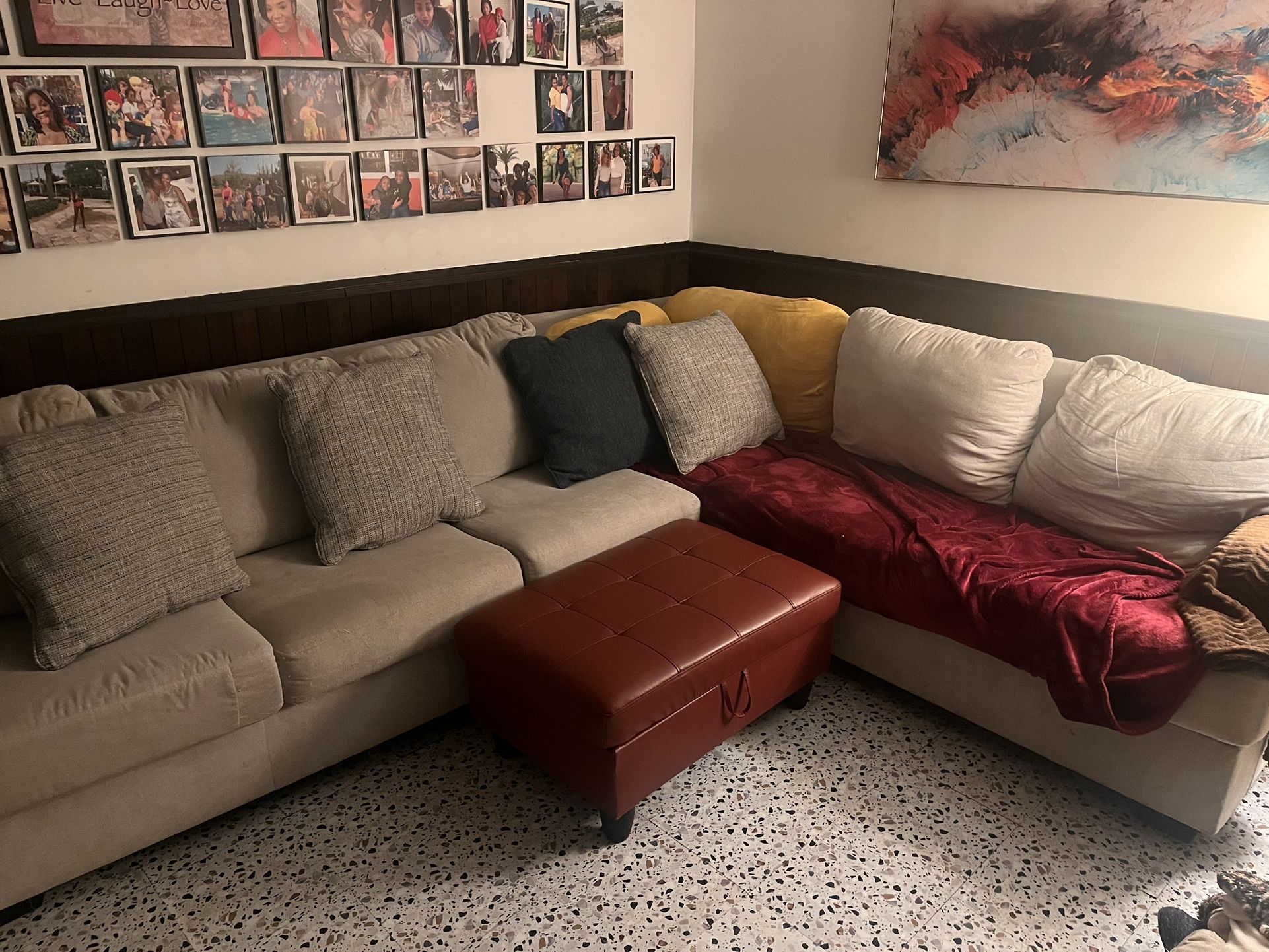 Large Sectional Sofa Light Used $3800 Original Price