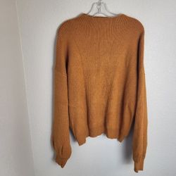 Forever 21 Orange Sweater Ribbed Cuffs, Neckline and Bottom Women's Size 3X