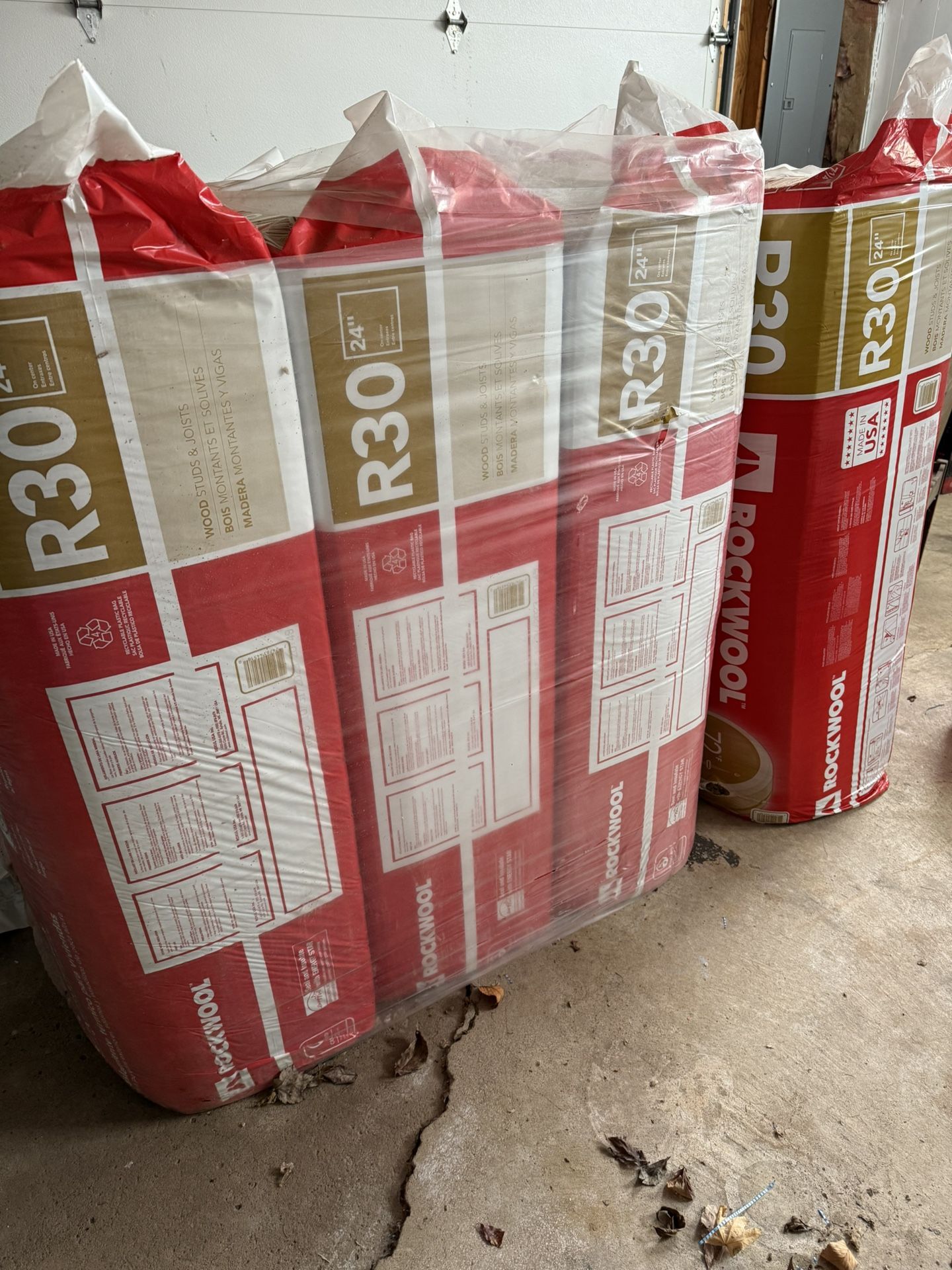 4 Packs ROCKWOOL COMFORTBATT R-30 Attic Wall Unfaced Stone Wool Batt Insulation