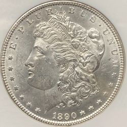 1890 CC $1 MORGAN SILVER DOLLAR COIN