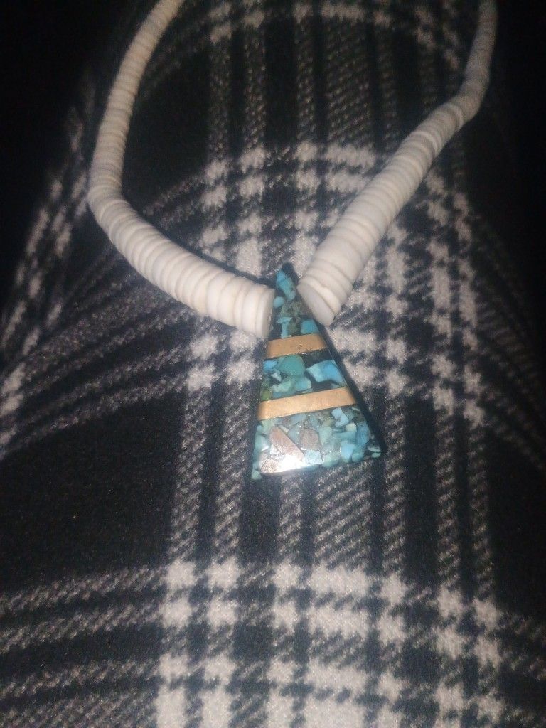Triangle Turquoise Mosaic Pendent