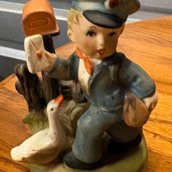 Vintage Napcoware Porcelain Boy Postman Porcelain Figurine